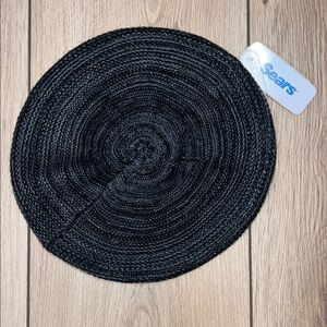 NWT - Sears Black and Gray Woven French Beret Hat